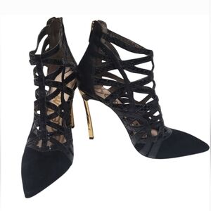 Sam Edelman Sydney Leather and Suede Stiletto